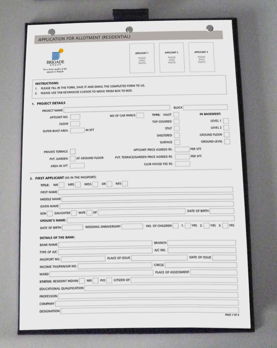 brigade group allotment form